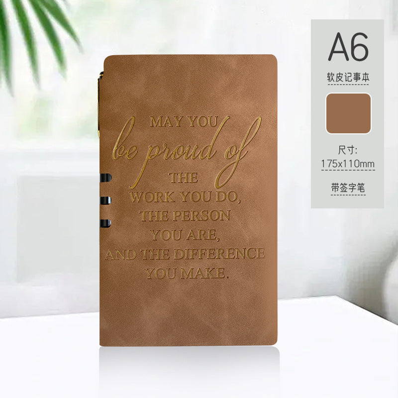 Wholesale A6 notebook with leather cover,  small notebook