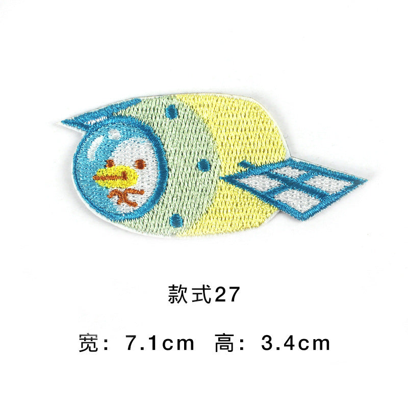 Wholesale Modern Astronaut Planet Embroidered Patch Self Adhesive Cloth Decorative Patch For Clothing Shoes And Bags Fashion Accessory