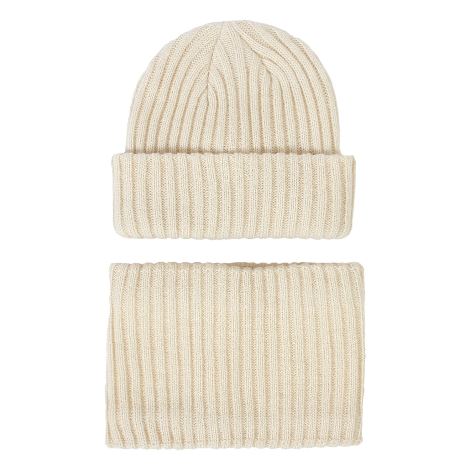 Wholesale Autumn and Winter Striped Knitted Wool Scarf Set Hat