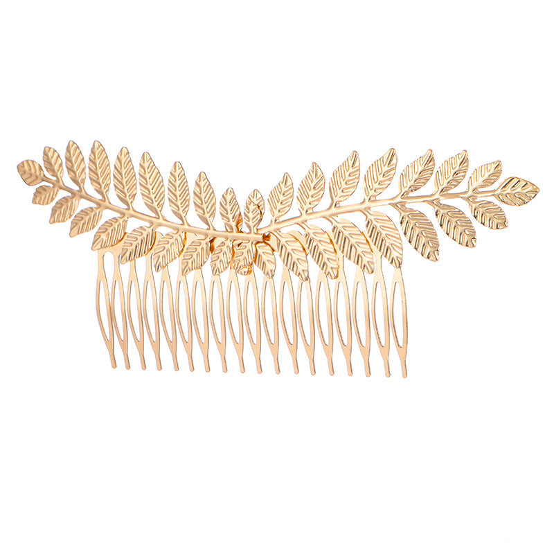 Wholesale European and American Bride Golden Leaf Leaf Headband