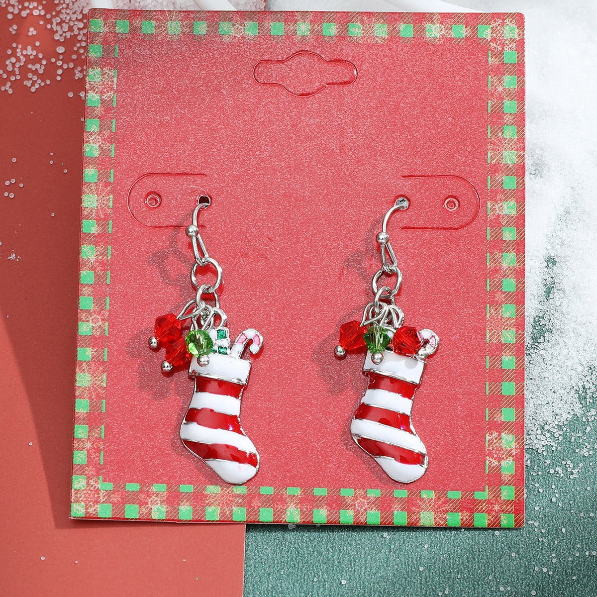 Wholesale Christmas Candy Christmas Tree Bell Alloy Earrings