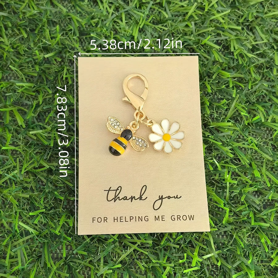 Wholesale Cute little bee keychain with diamond