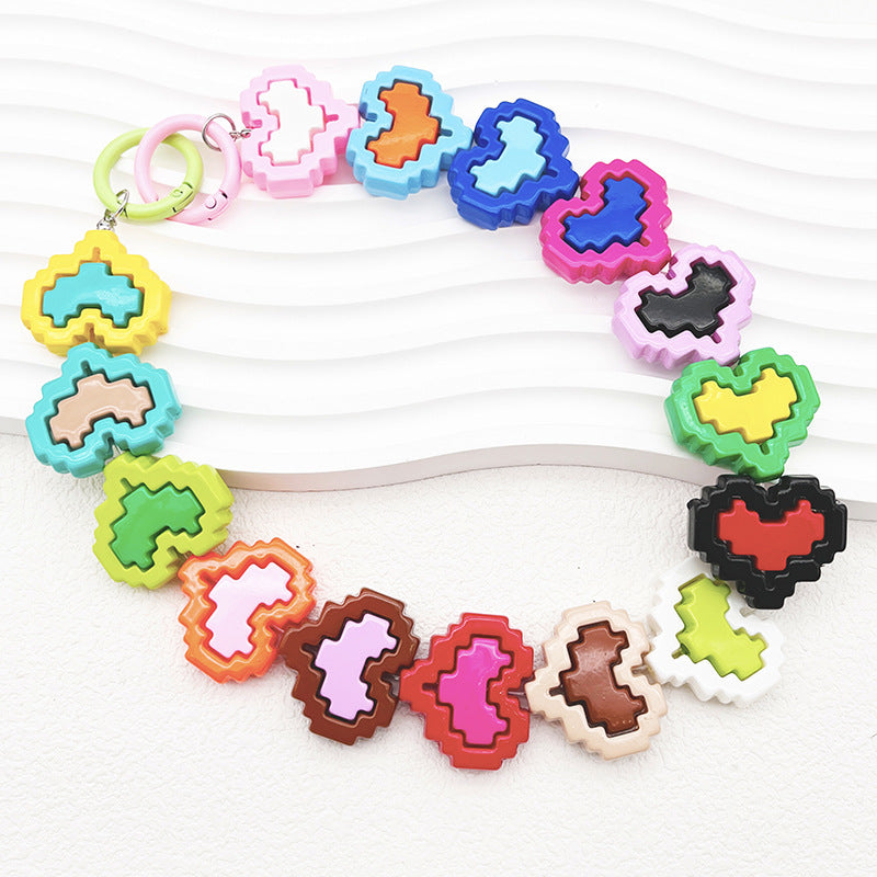 Wholesale Heart Shaped Hand Painted Beads Bottom Beads Diy Acrylic Beads