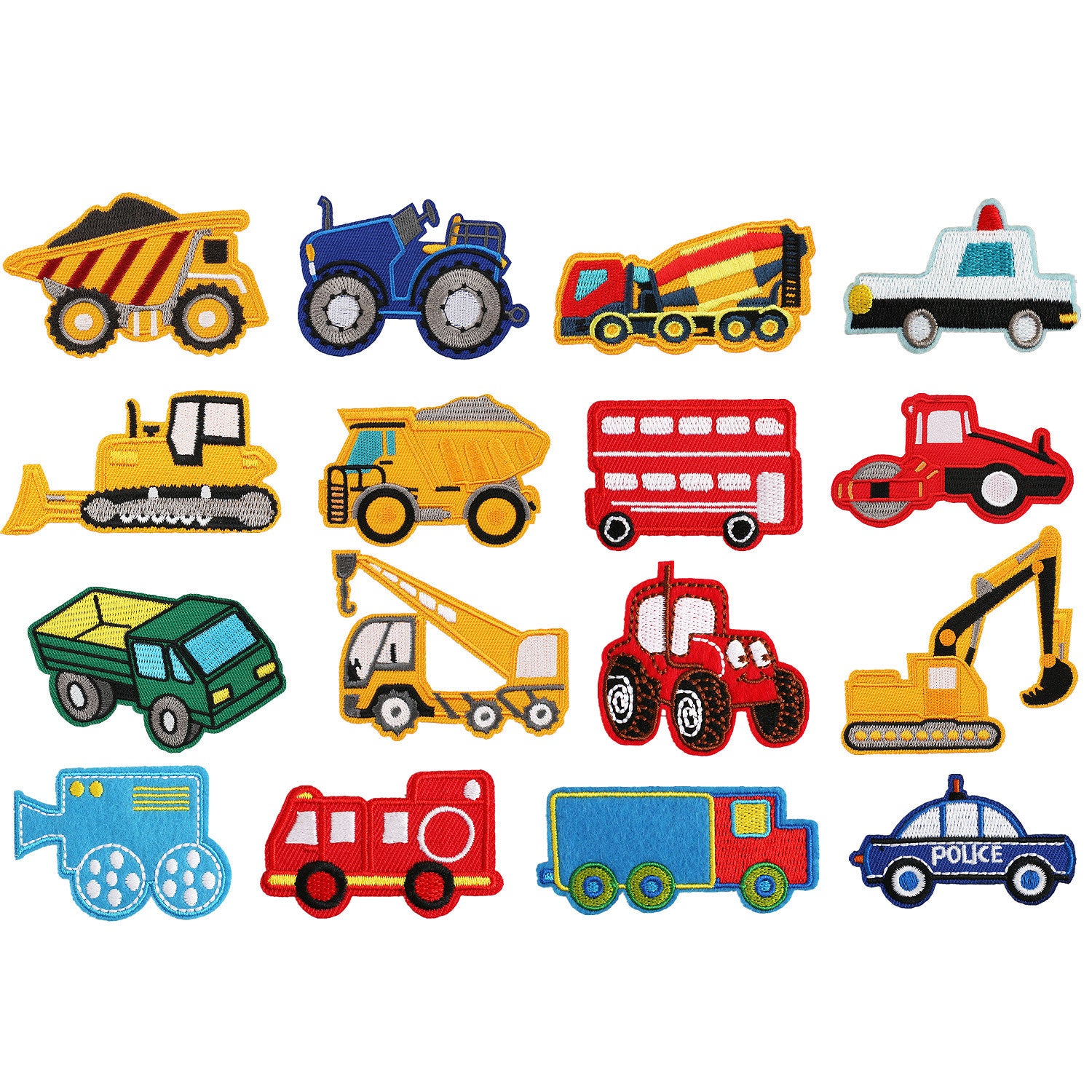 Wholesale Stylish Cartoon Police Car Embroidery Patch Polyester Clothing Patch For Everyday Wear Resale Accessory