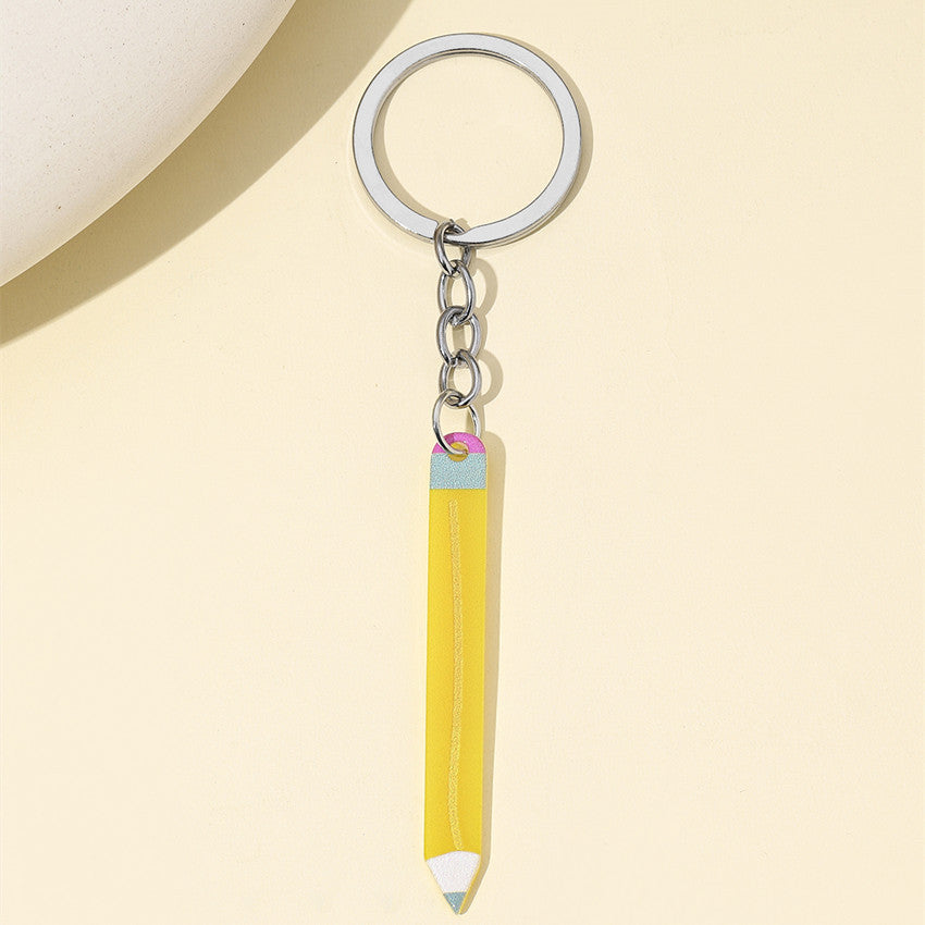 Wholesale Pencil Ruler Stationery Acrylic Keychain