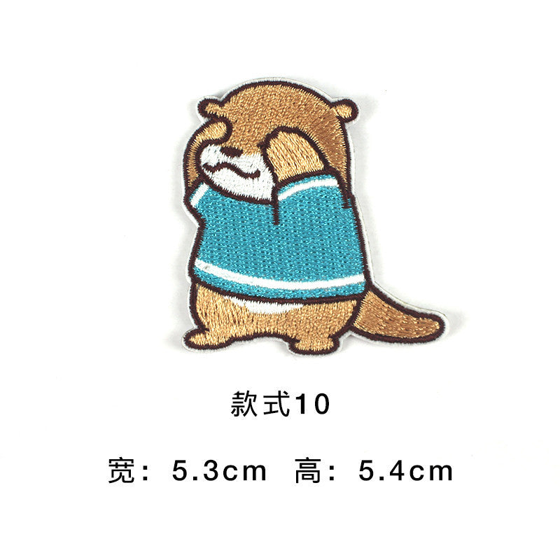 Wholesale Cloth Embroidery Patches Cartoon Animal Designs Self Adhesive Decorative Fashion Accessory For Clothing Towel DIY