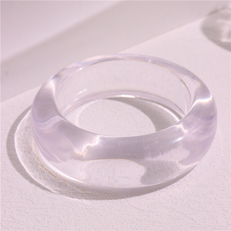 Wholesale Marble Pattern Exaggerated Color Resin Retro Geometric Circular Dyeing Transparent Bracelet