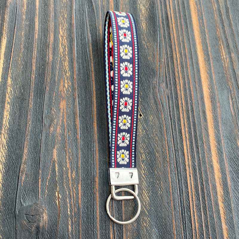 Wholesale Retro Ethnic Style Embroidery Hand-woven Wristband Keychain