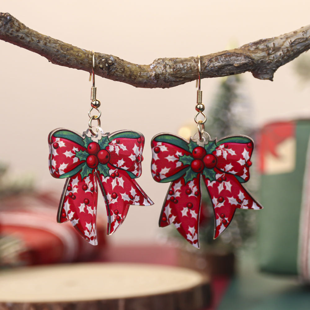 Wholesale Christmas bow earrings