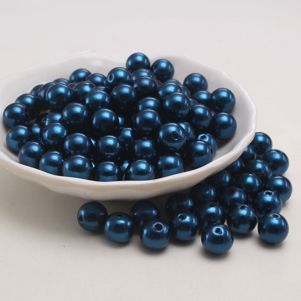 Wholesale 6-30MM Sapphire Blue ABS Imitation Pearl Loose Beads