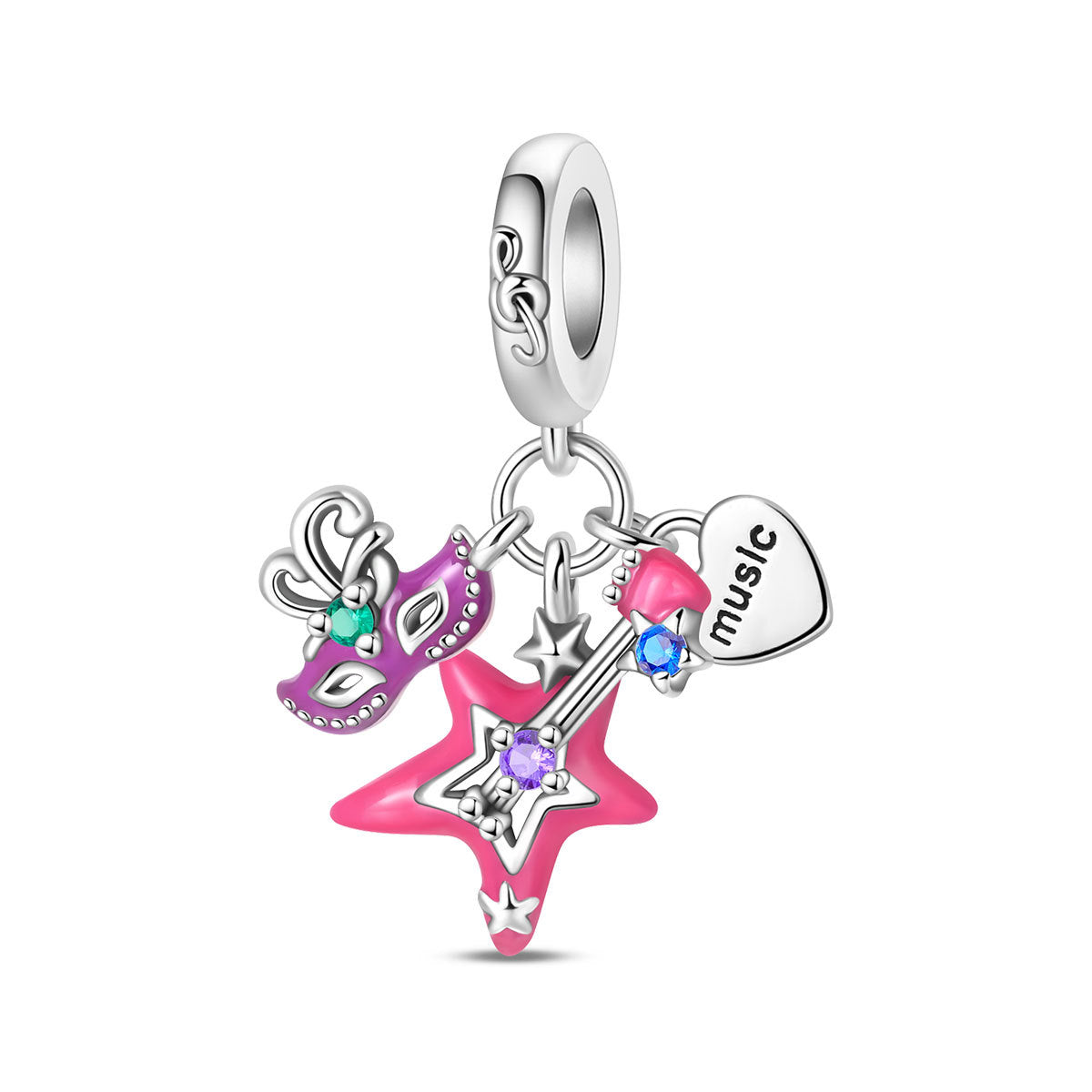 Wholesale Feather Fireworks Mask Charms