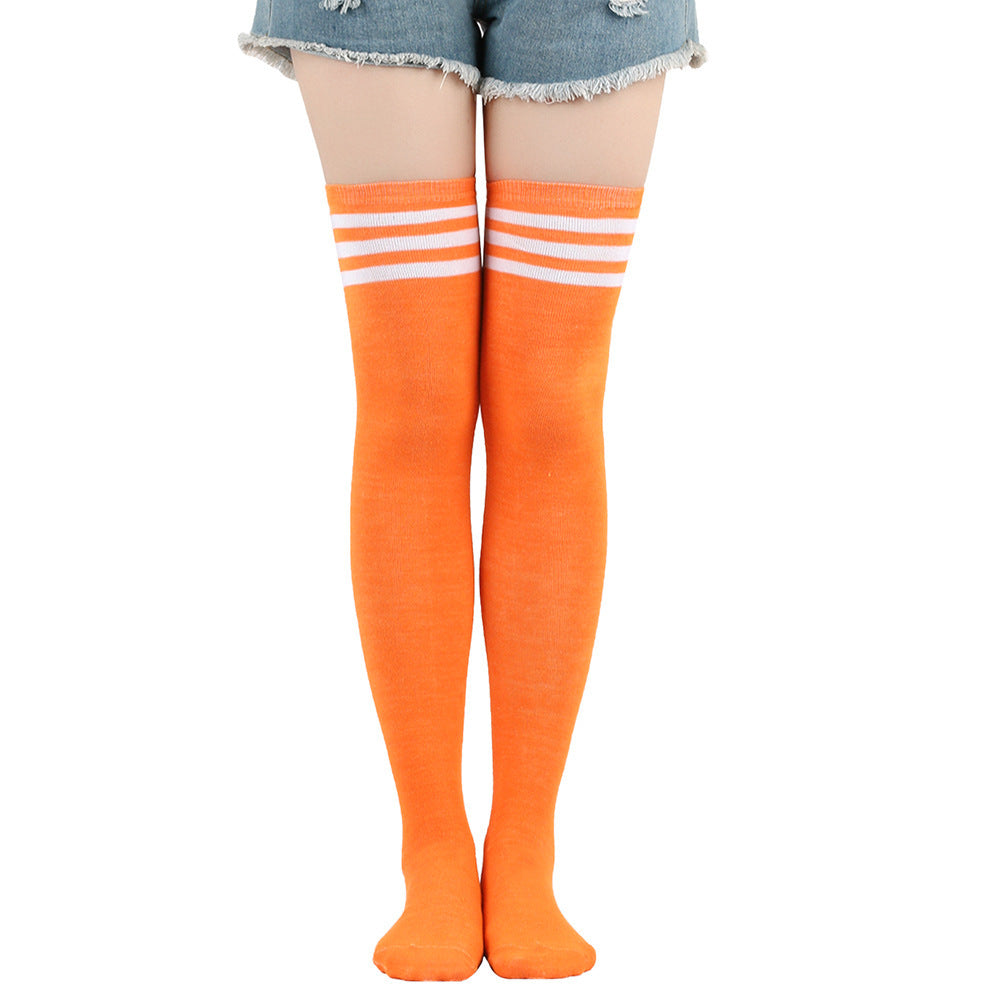 Wholesale Three-bar Over-the-knee High Striped Dance Socks