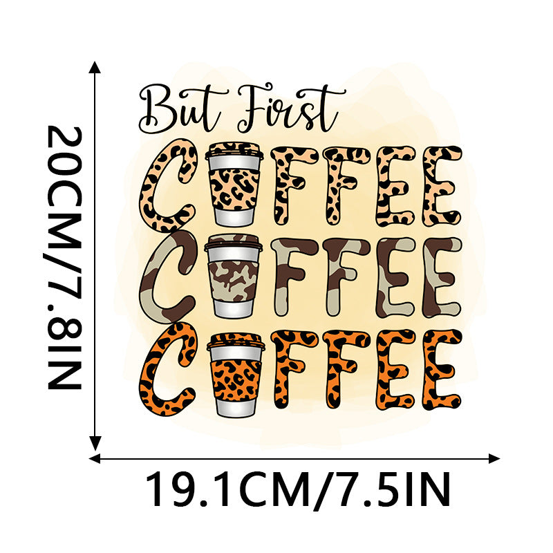 Wholesale 10pcs Leopard print coffee UV DTF Ready to Press Transfers Wraps