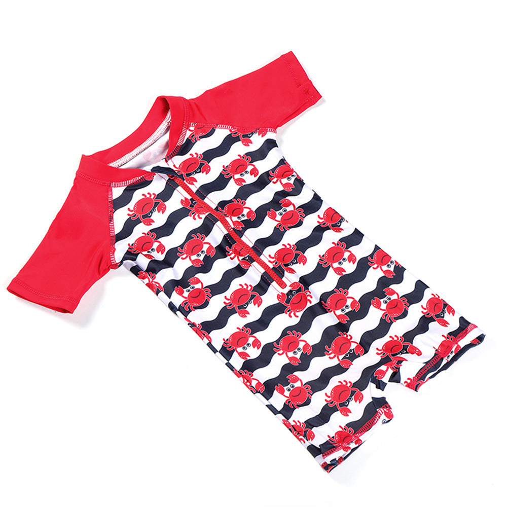 Wholesale Boys Cartoon Sunscreen Hot Spring Siamese Swimwear