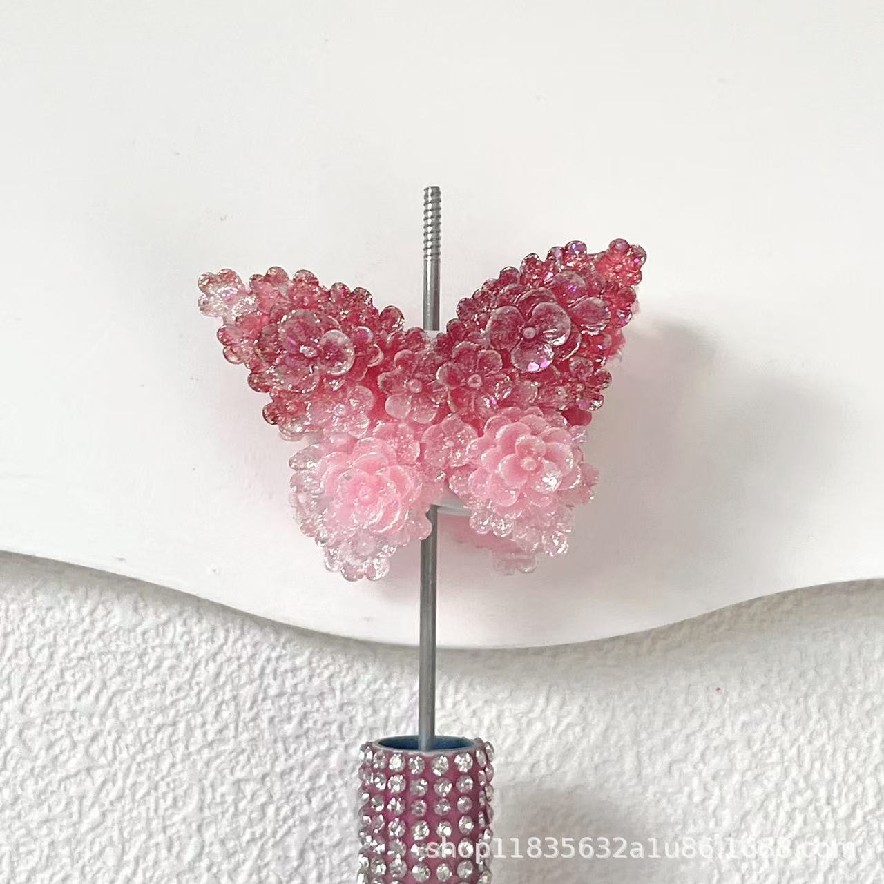 Wholesale 10pcs colored butterfly sugar beads