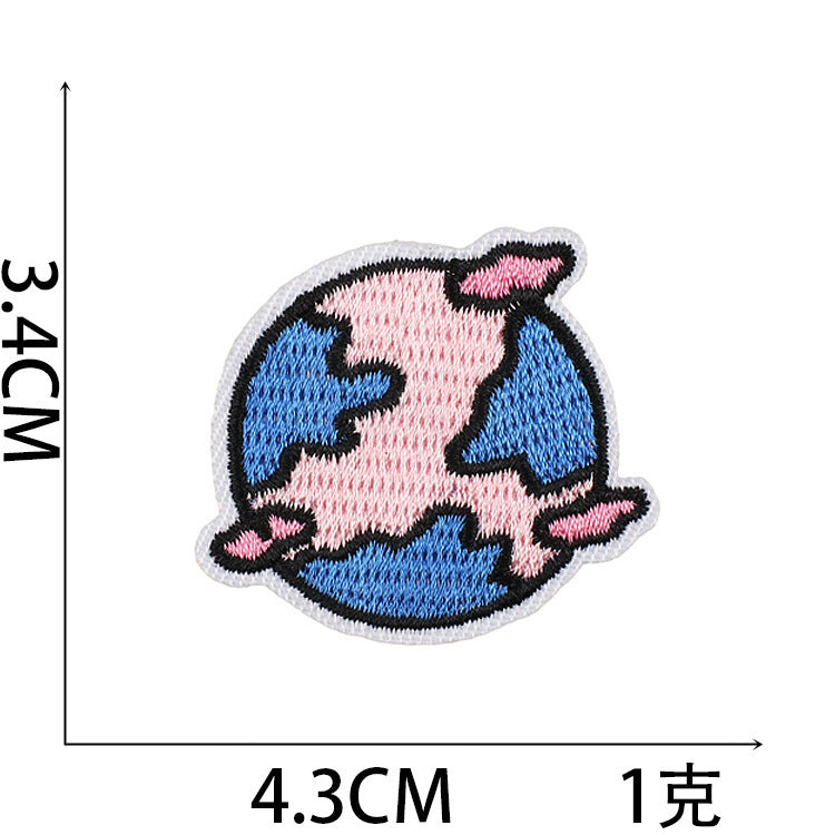 Wholesale Polyester Embroidered Astronaut Rabbit Patch For Clothing Space Bunny Decorative Applique Self Adhesive Gift Resale