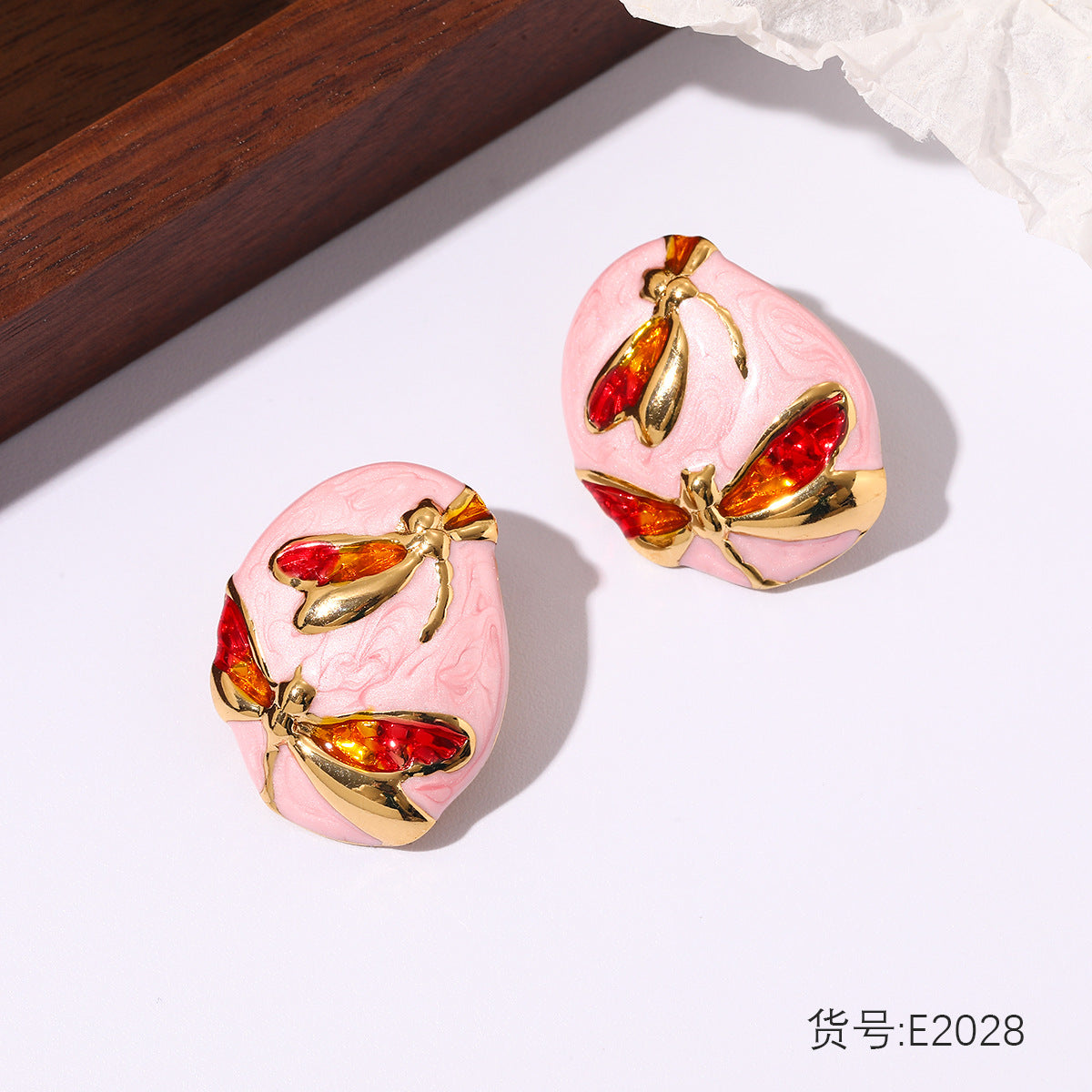 Wholesale Stainless steel stud earrings with enamel