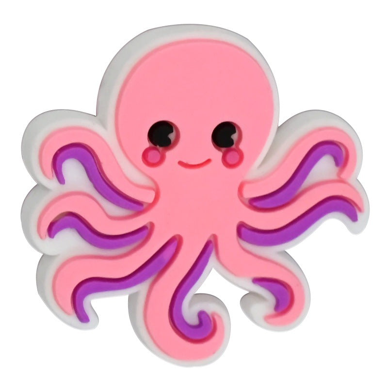 Wholesale   Random 100pcs/pack  Cartoon Ocean Animal Series PVC Soft Rubber Thick Sheets DIY Beading