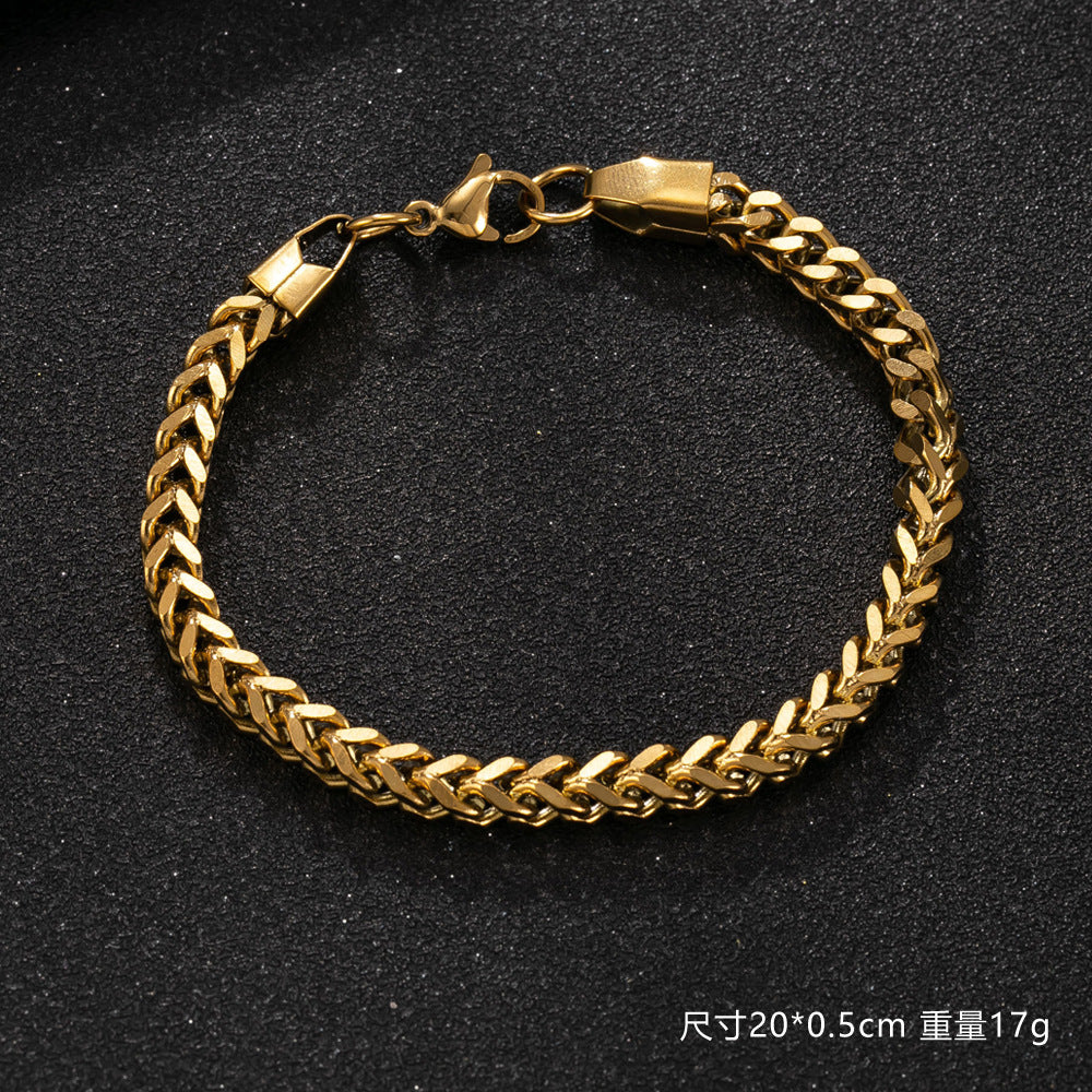 Wholesale Hip hop trendy Cuban chain titanium bracelet