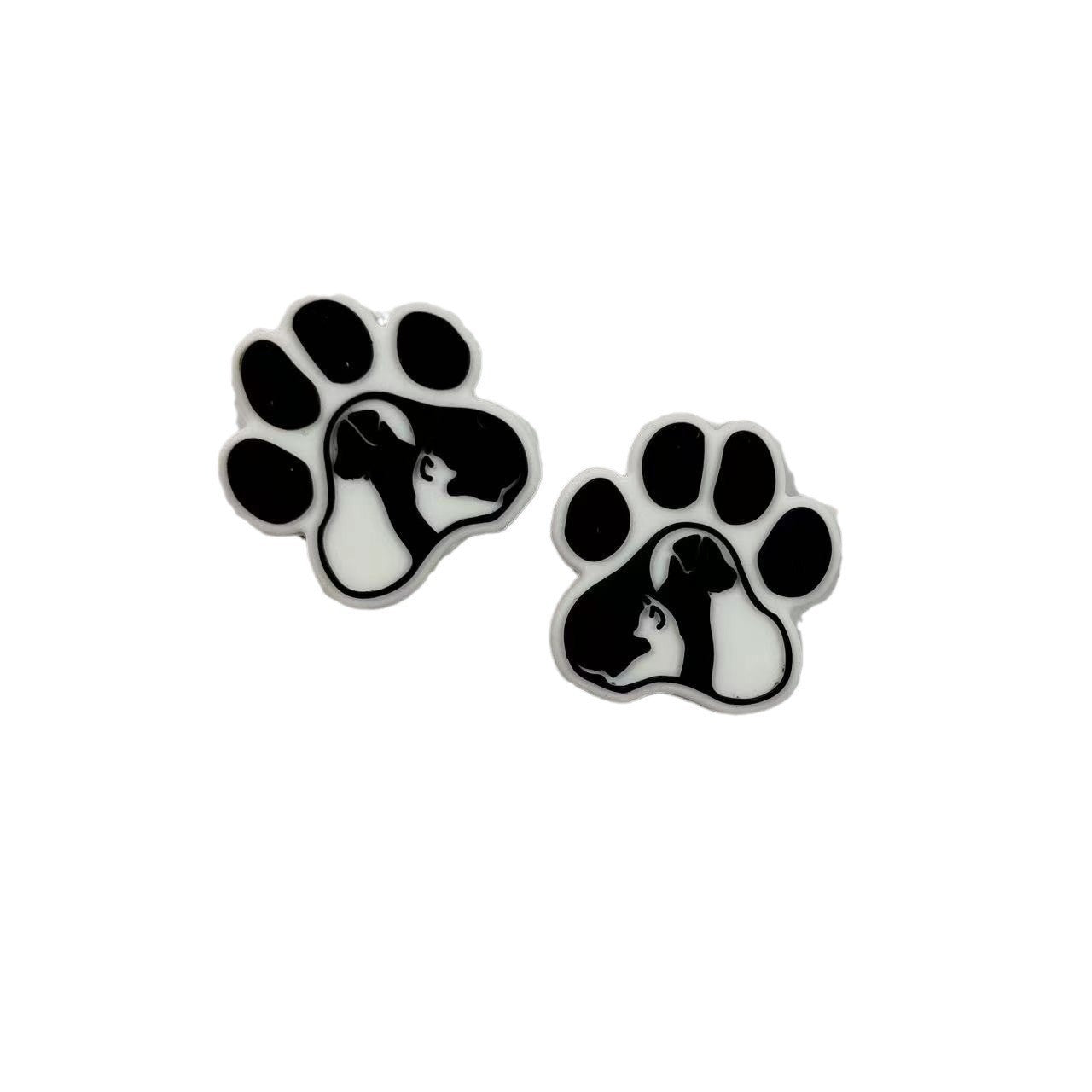 Wholesale 10pcs Dog Paw Series Cartoon Beads Handmade DIY Silicone Loose Beads