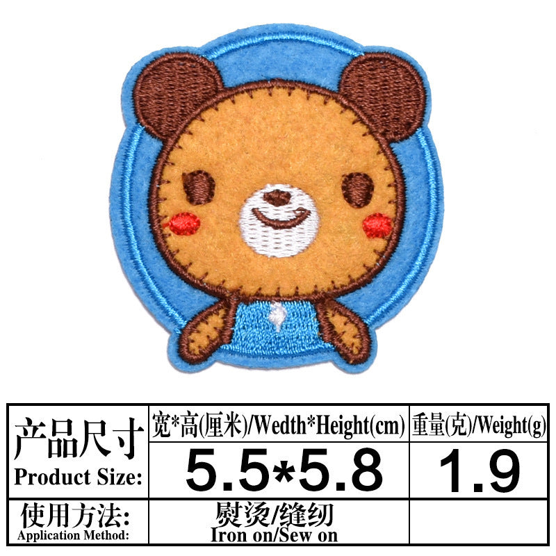 Wholesale Cartoon Animal Embroidered Patches Chic Cloth Applique For Jeans DIY Clothing Decorative Accent Gift Boutique Resale