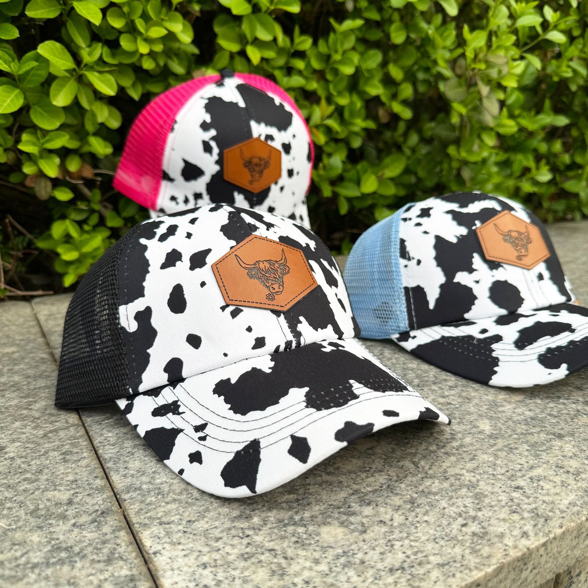 Wholesale Cowhide Leather Label Breathable Mesh Outdoor Travel Sun Protection Cap