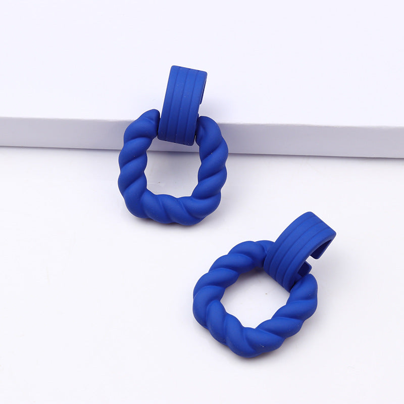 Wholesale Square Semi-circular Splicing Acrylic Earrings