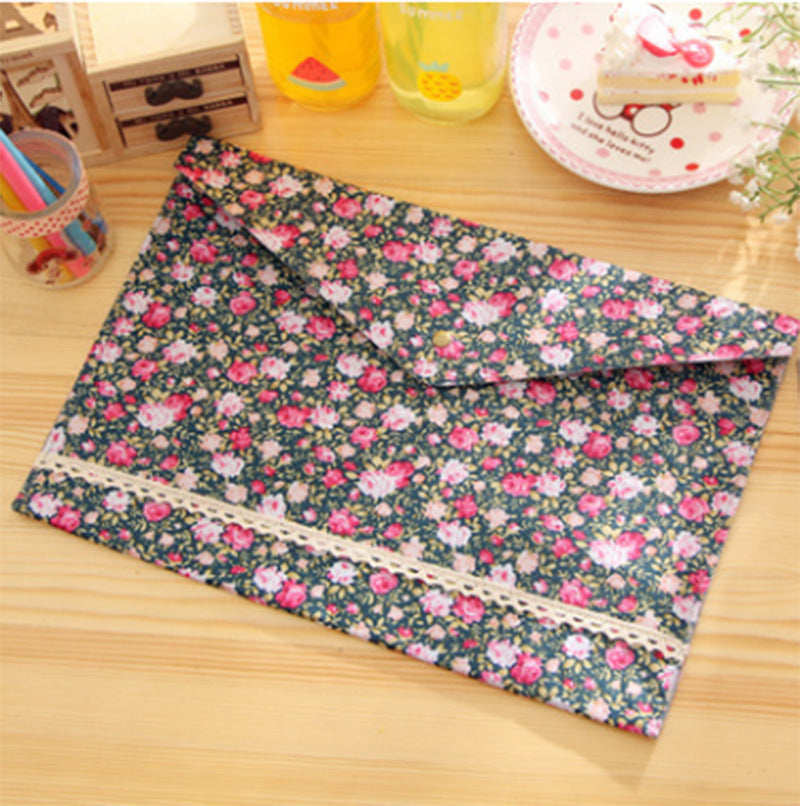 Wholesale Elegant file bag floral A4 file bag felt file bag A4 snap folder elegant pencil case