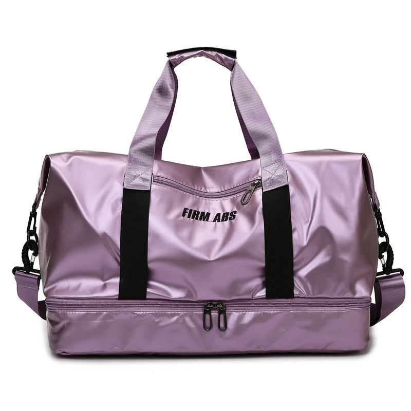 Wholesale of Large Capacity Pearlescent Fabric Fitness Bags with Wet and Dry Separation Nylon Travel Bags