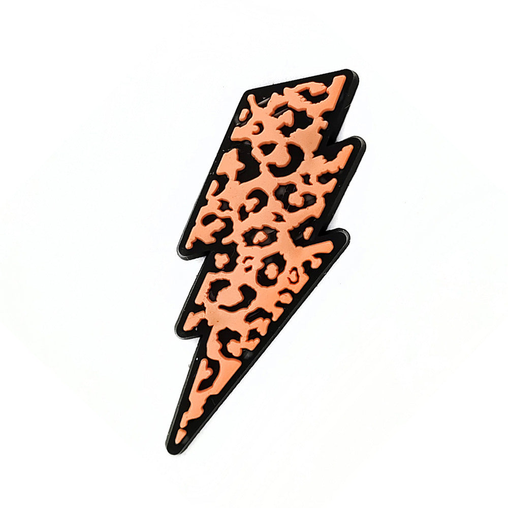 Wholesale Leopard Print Coffee Cup Dog Claw Love PVC Soft Adhesive Hole Shoes Buckles