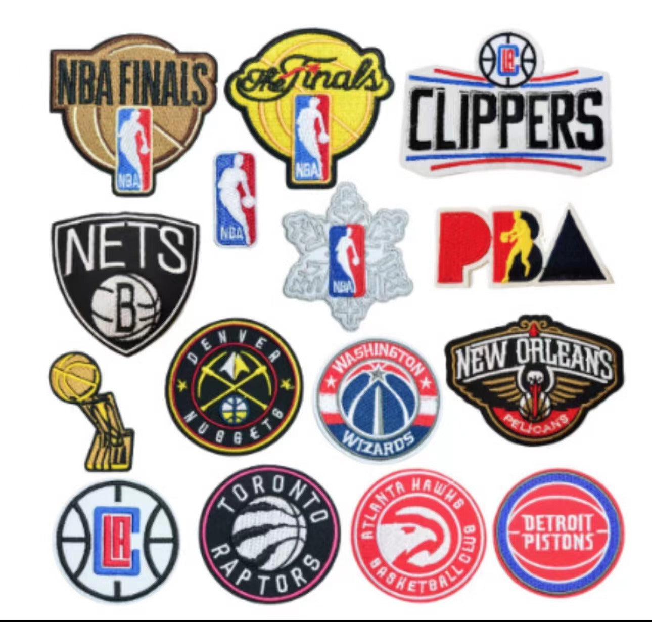 Wholesale Basketball Team Embroidered Patches 11 Piece Set Clothing Decorative Accent DIY Repair Accessory Gift For Boutique Resale
