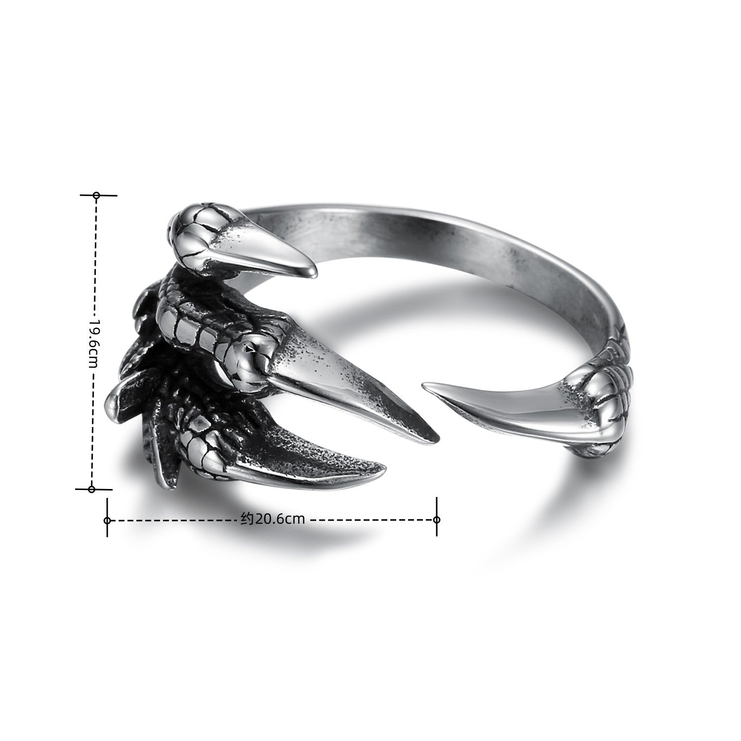 Wholesale Fashion Spring Live Stainless Steel Dragon Claw Ring Unisex Polished Jewelry