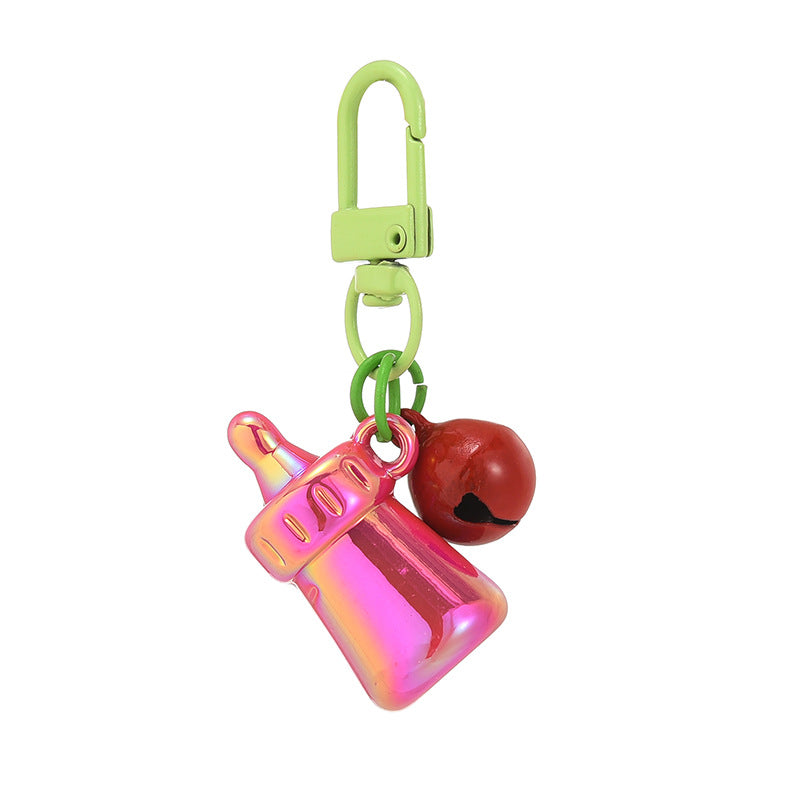 Wholesale Acrylic Color Baby Bottle Keychain