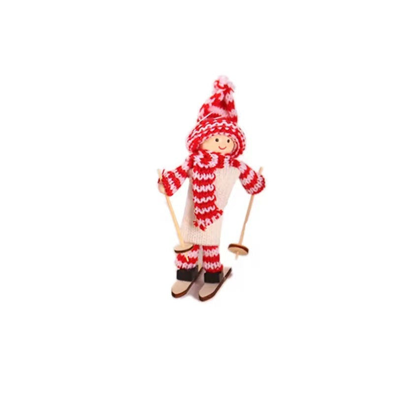 Wholesale Christmas Decorations Ornaments Wooden Ski Dolls Dolls