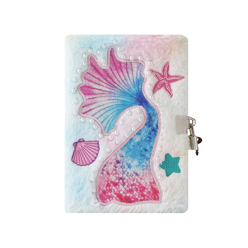 Wholesale Ocean Series Plush Notebook with Lock