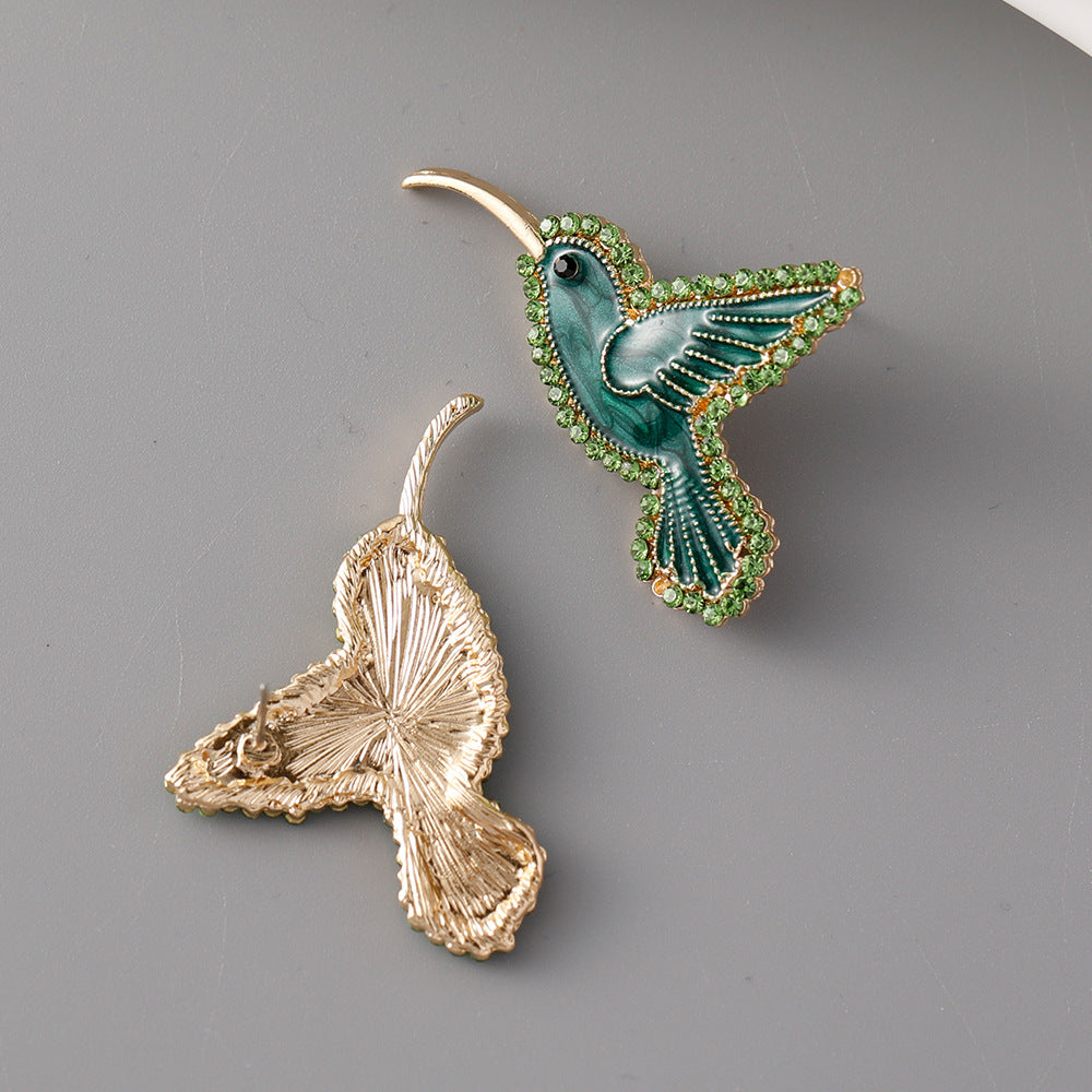 Batch Diamond Bird Zinc Alloy Earrings