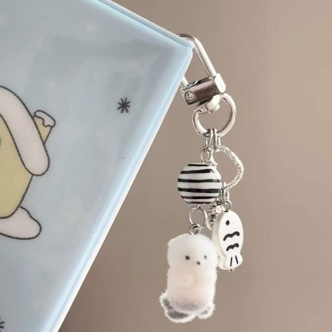 Wholesale Cartoon Flocked Puppy Phone Pendant Keychain