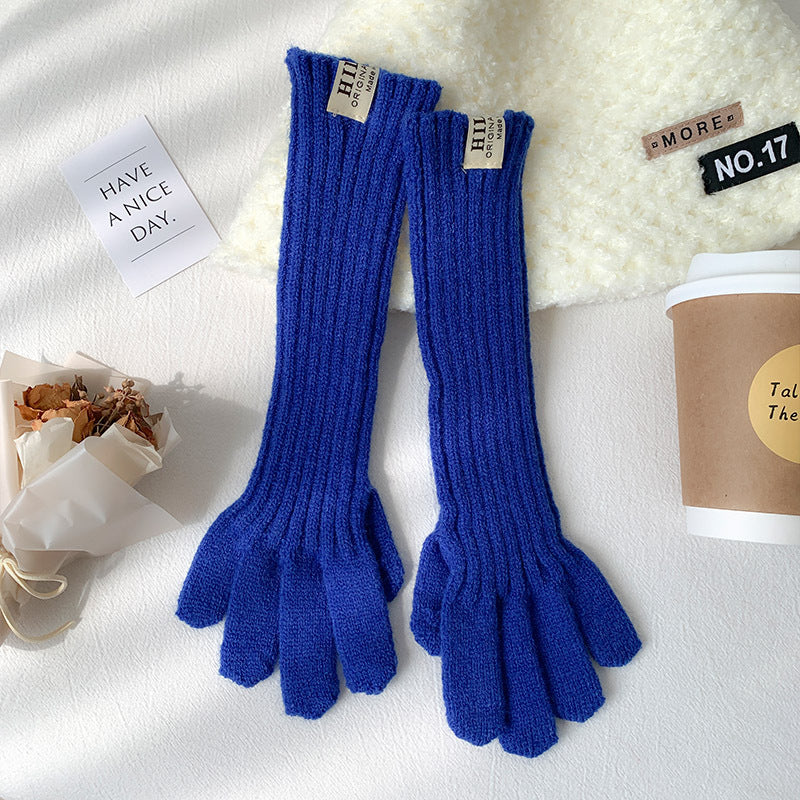 Wholesale Long Knitted Wool Cute Finger Touch Screen Gloves