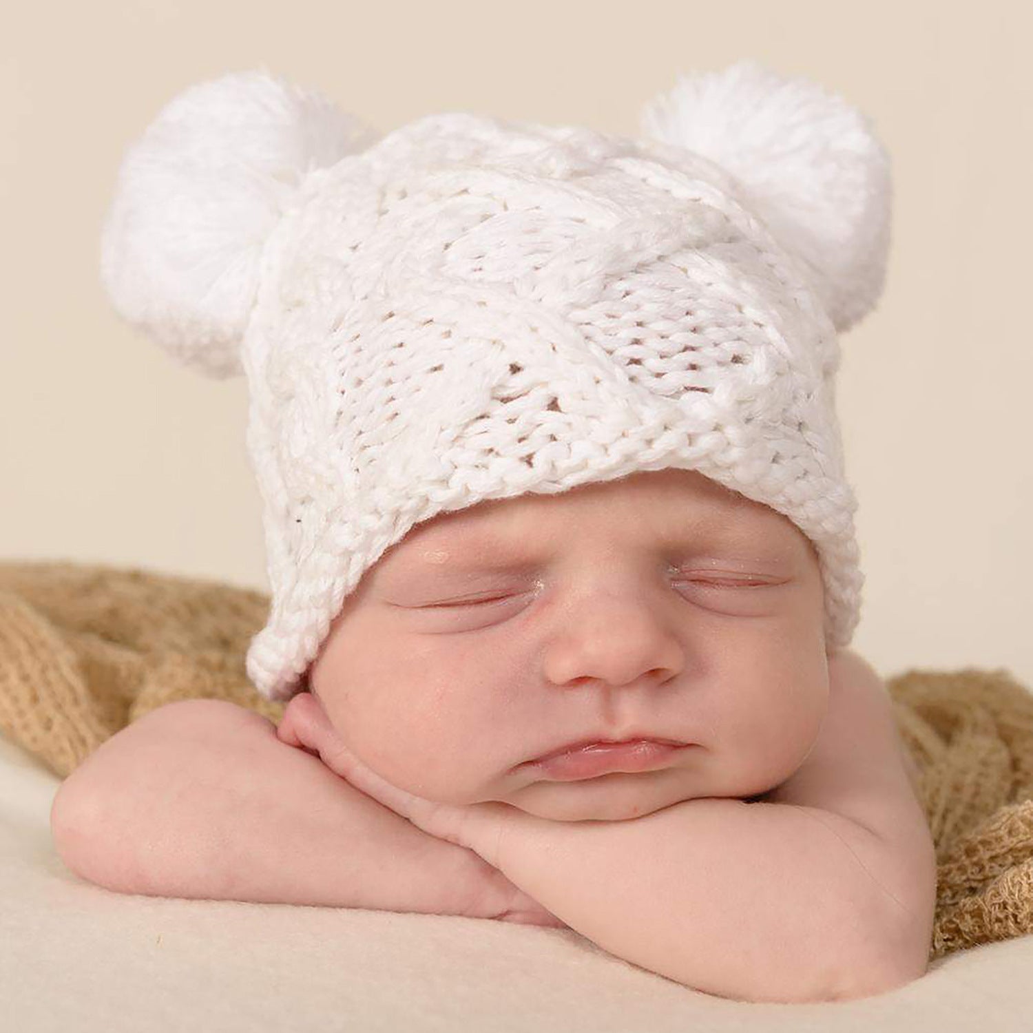 Wholesale Newborn Baby Knitted Double Ball Cap
