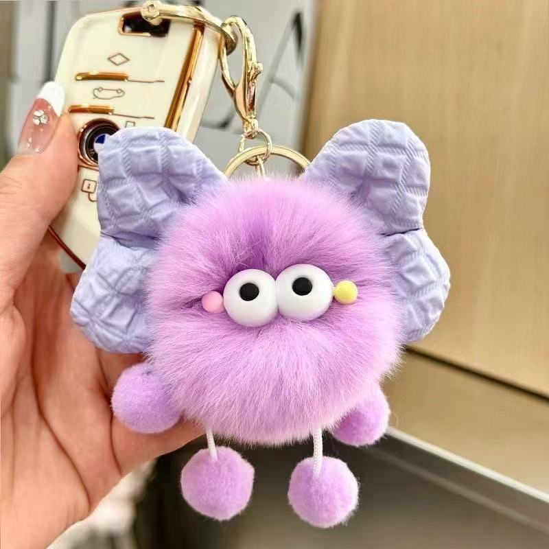 Wholesale New cute plush bow briquettes keychain