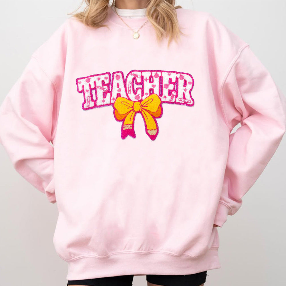 Wholesale Embroidered Iron On Teacher Patch Cute Pencil Design Fashion Accessory For ets