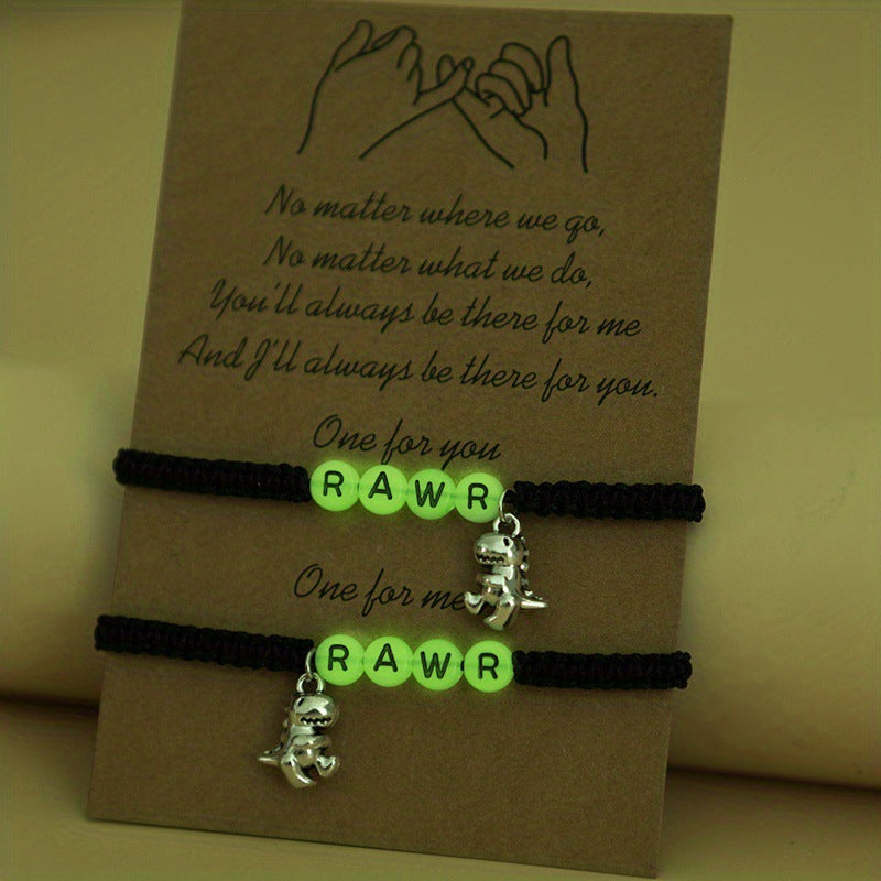 Wholesale Luminous Letter Stainless Steel Bracelet Set