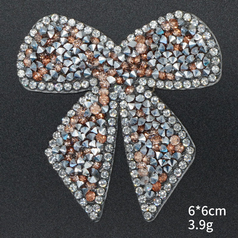 Wholesale Colorful bow pattern rhinestone embroidery DIY Patches