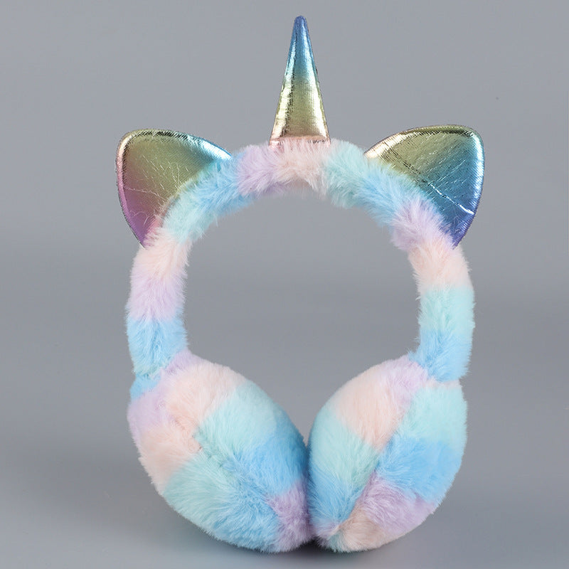 Wholesale Winter Unicorn Earmuffs Warm Sequins Cute Earmuffs Warm Cold-proof Plush Earmuffs