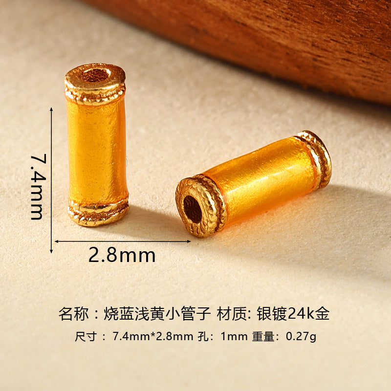 Wholesale DIY enamel multicolor barrel beads spacer beads