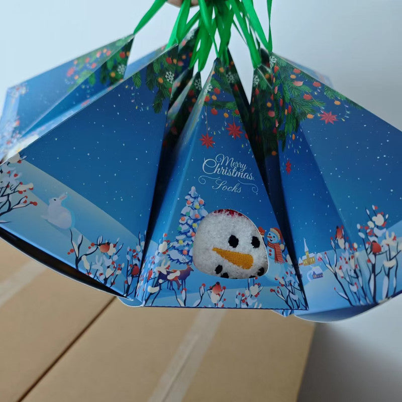 Wholesale Christmas plus velvet warm coral fleece socks gift box