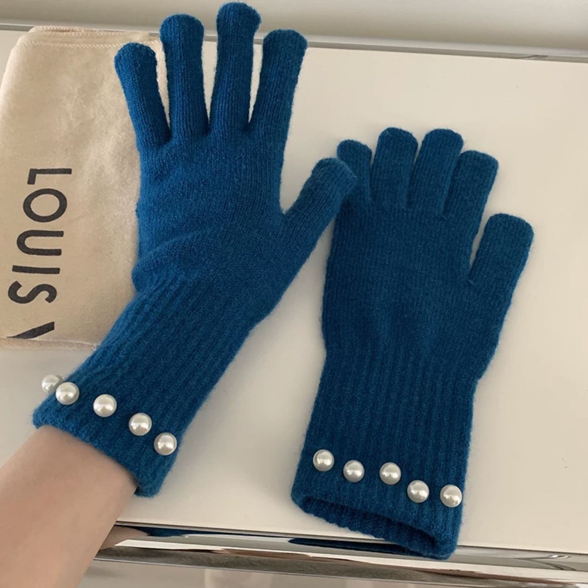Wholesale Autumn and Winter Cycling Touch Screen Long Woolen Gloves