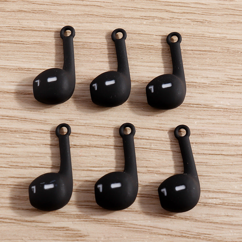 Wholesale of 10pcs/pack Alloy Acrylic Resin Simulated Earphone Keychain Jewelry DIY Pendant Pendants