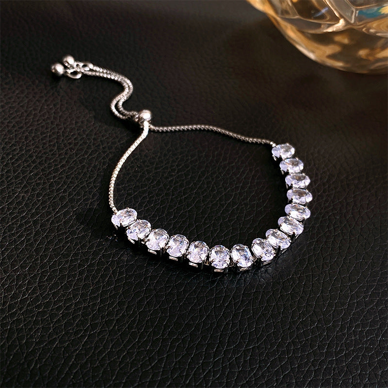 Wholesale Light Luxury Niche Exquisite High-end Pull-out Adjustable Zircon Bracelet