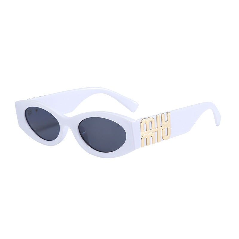 Wholesale Oval frame personalized letter sunglasses